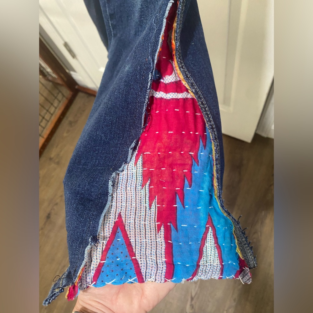 KanCan Multicolor Kantha Upcycled Overalls - Large - Picture 5 of 15